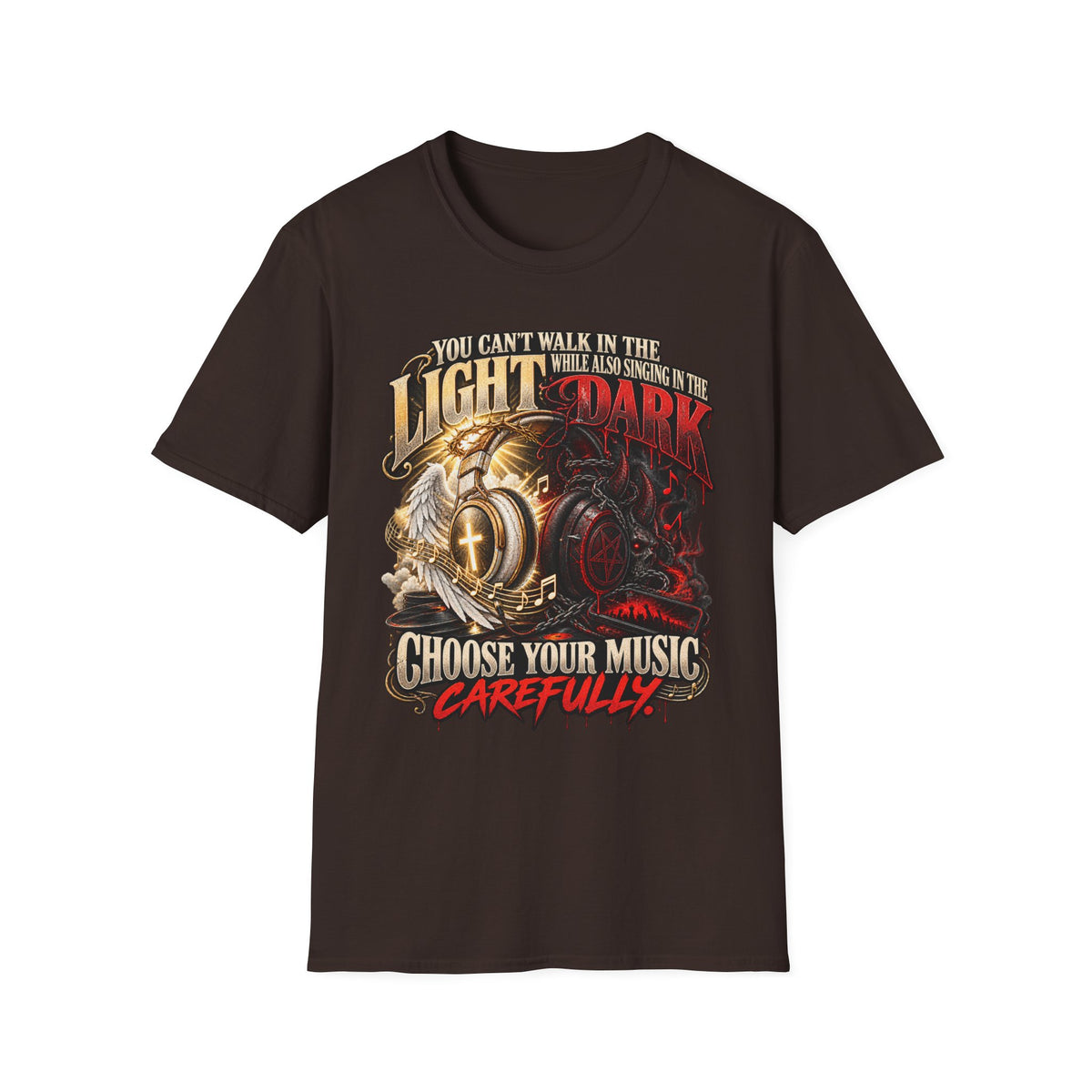 Choose Your Music Carefully Light vs Dark Graphic T-Shirt