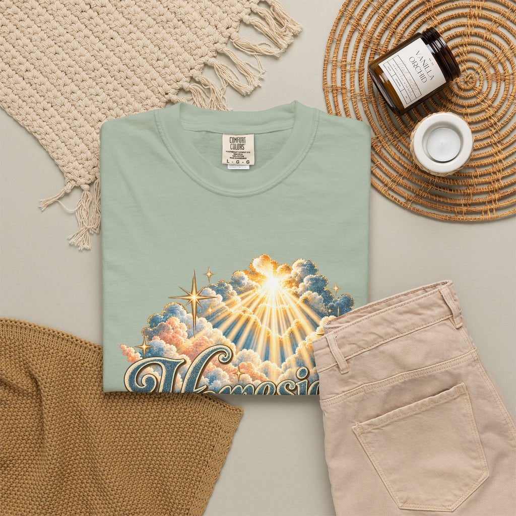 Homesick for Heaven T-Shirt — Vintage Sunburst Cloud Graphic