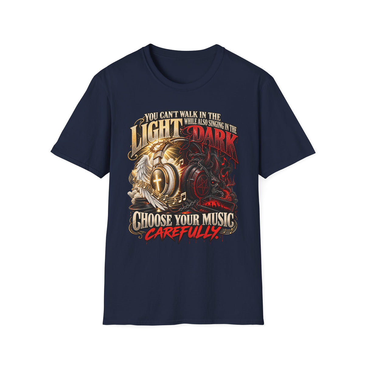 Choose Your Music Carefully Light vs Dark Graphic T-Shirt