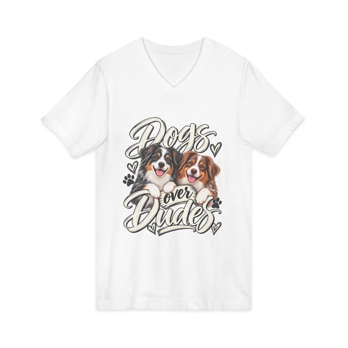 Dogs Over Dudes V-Neck Tee