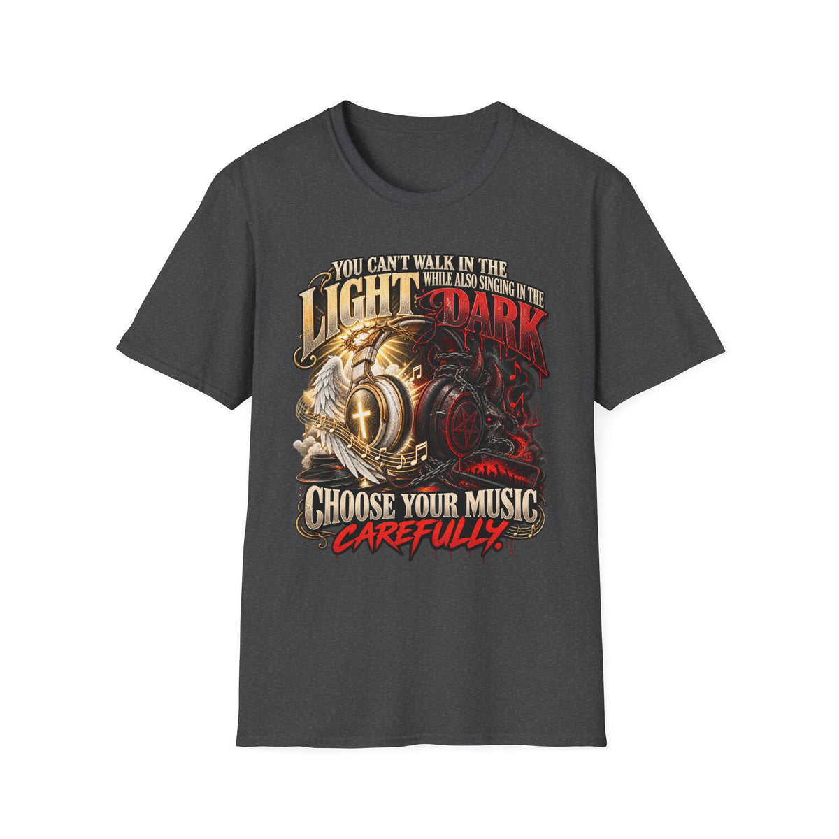 Choose Your Music Carefully Light vs Dark Graphic T-Shirt