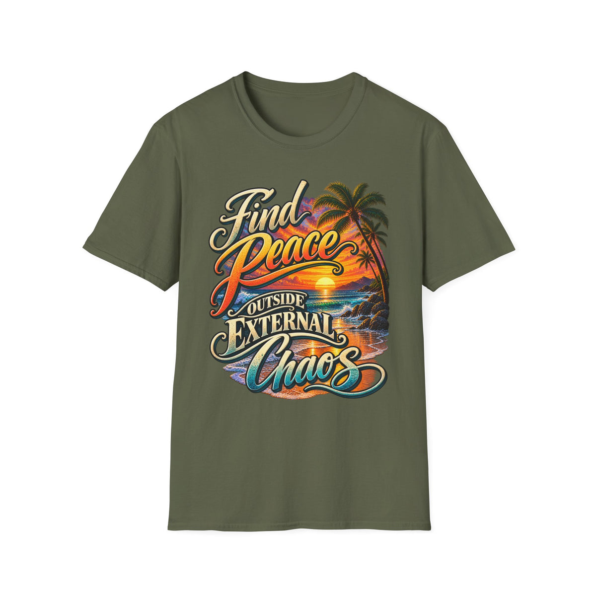 Find Peace Outside External Chaos Sunset T-Shirt
