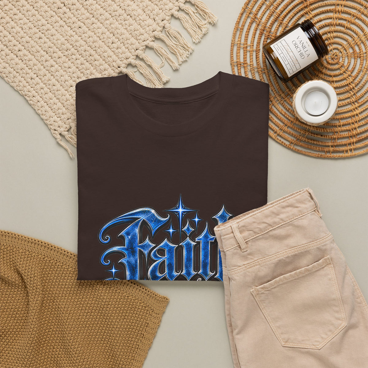 Faith Over Fear T-Shirt — Gothic Script Inspirational Tee