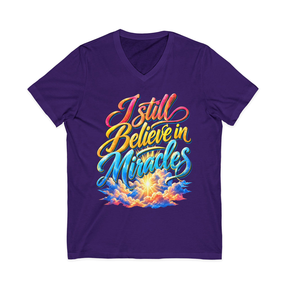 I Still Believe in Miracles Inspirational V-Neck T-Shirt