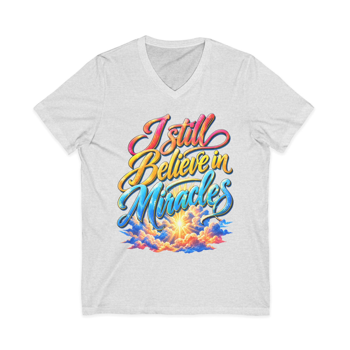 I Still Believe in Miracles Inspirational V-Neck T-Shirt