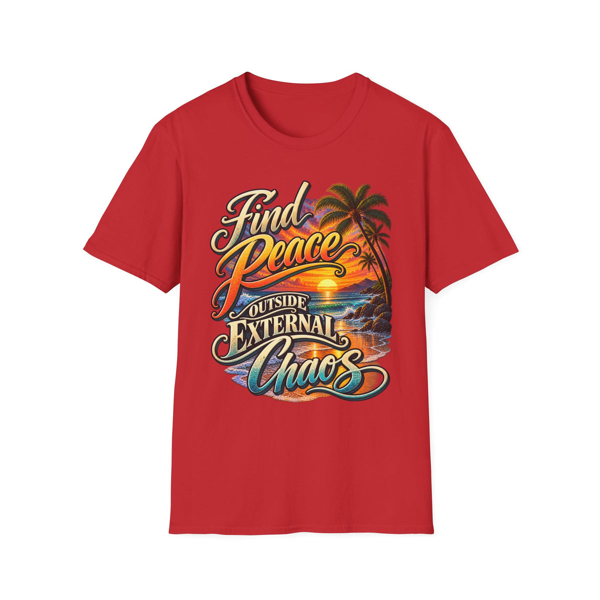Find Peace Outside External Chaos Sunset T-Shirt