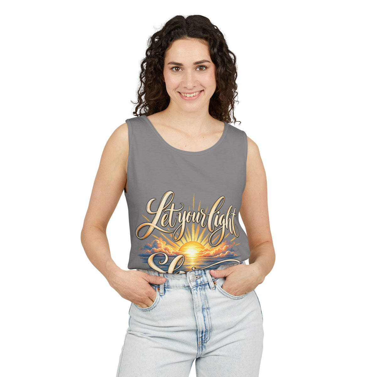 Let Your Light Shine Inspirational Sunset Tank Top