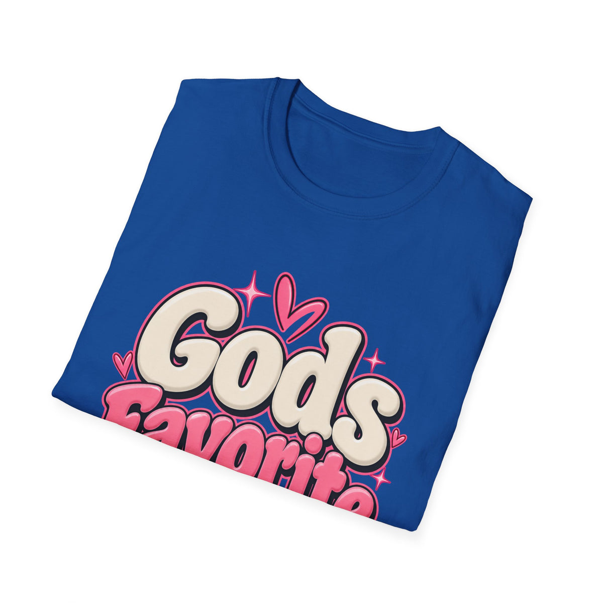 T-Shirt — "God's Favorite" Pink Heart Faith Graphic Tee