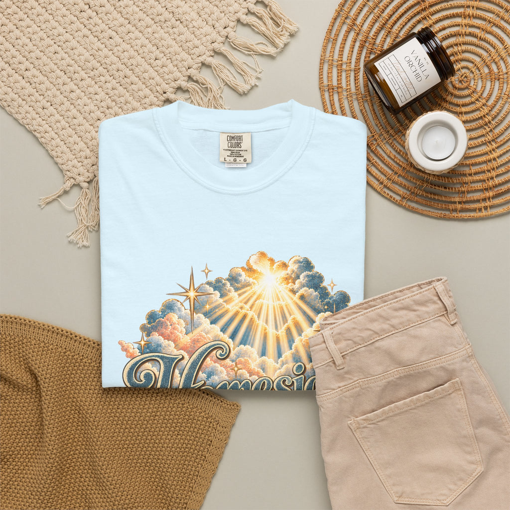Homesick for Heaven T-Shirt — Vintage Sunburst Cloud Graphic