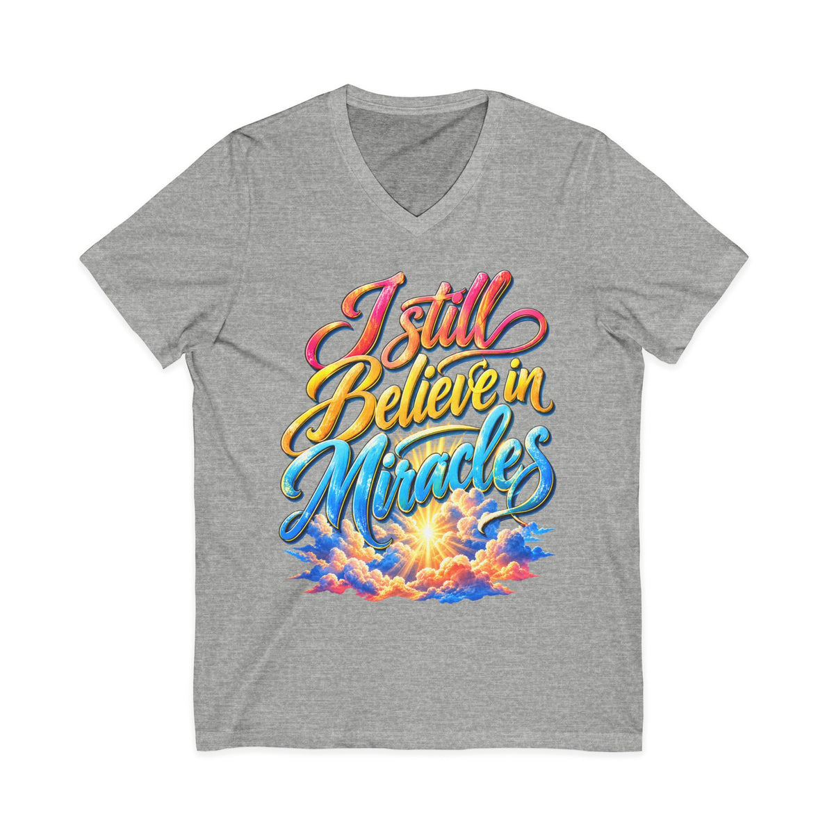 I Still Believe in Miracles Inspirational V-Neck T-Shirt