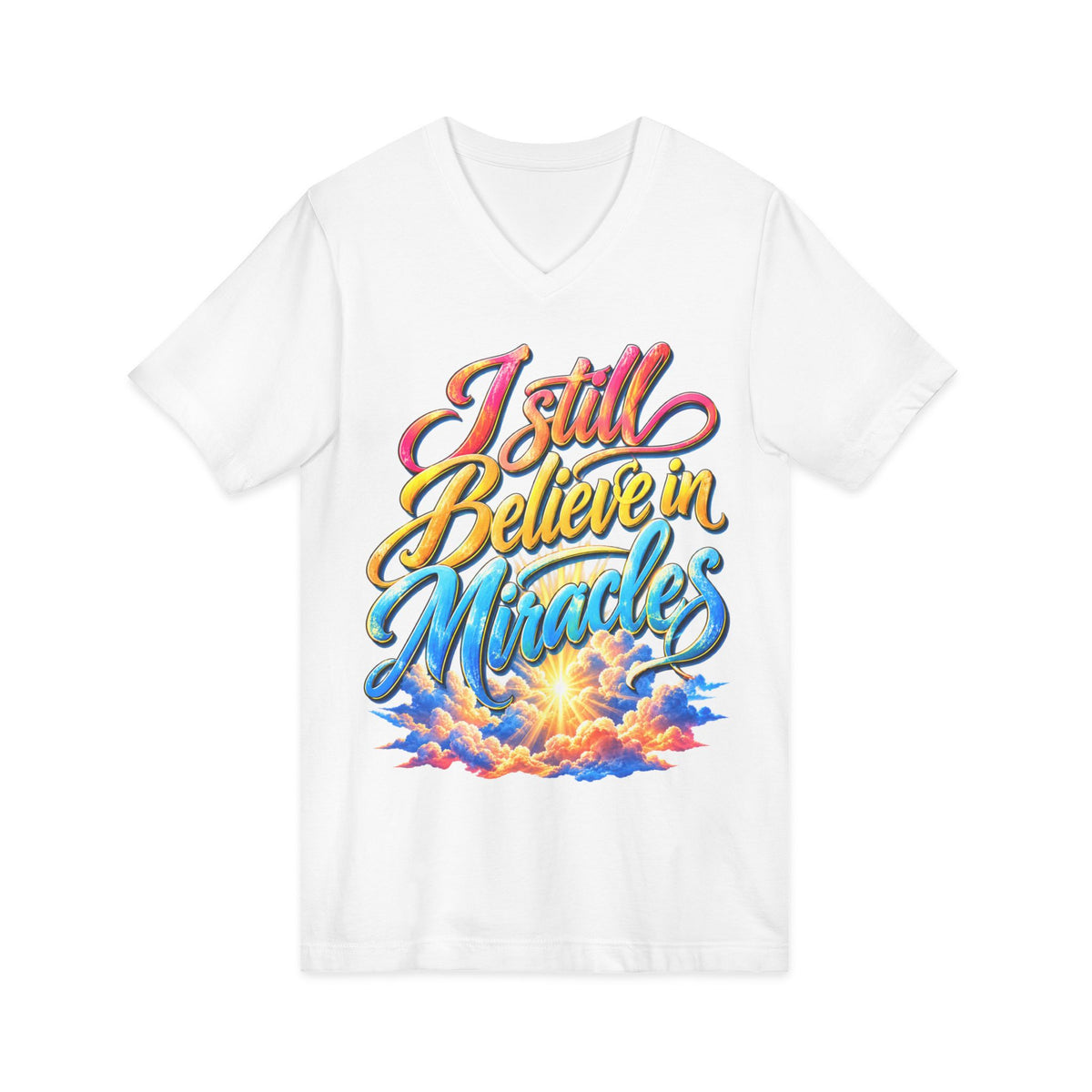 I Still Believe in Miracles Inspirational V-Neck T-Shirt