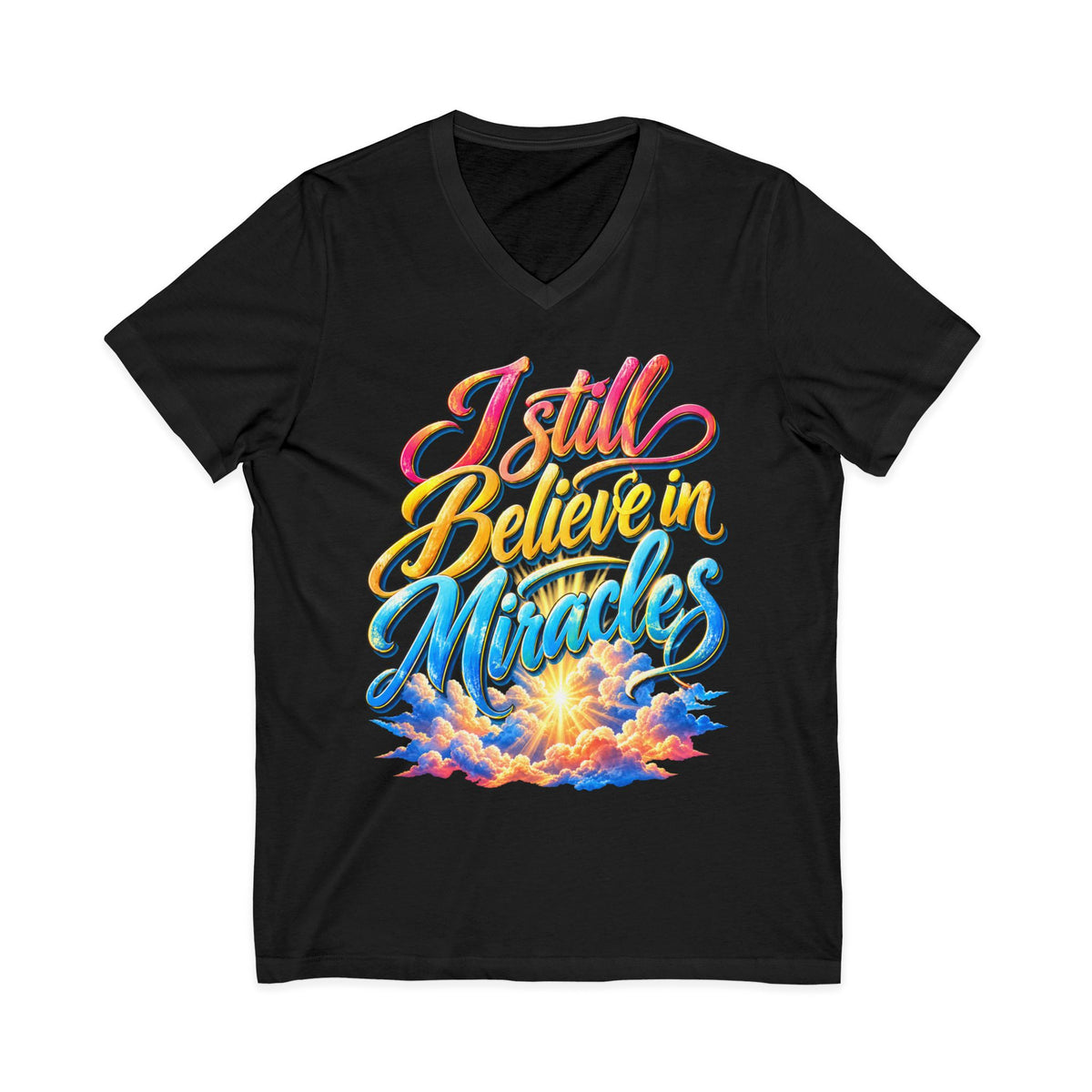 I Still Believe in Miracles Inspirational V-Neck T-Shirt