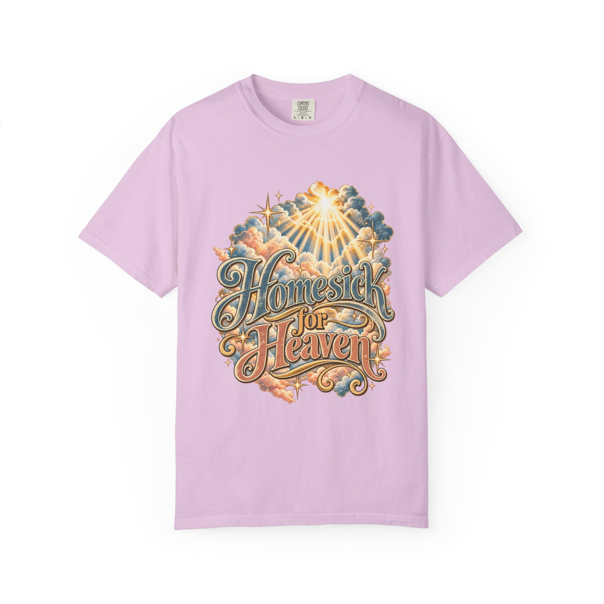 Homesick for Heaven T-Shirt — Vintage Sunburst Cloud Graphic