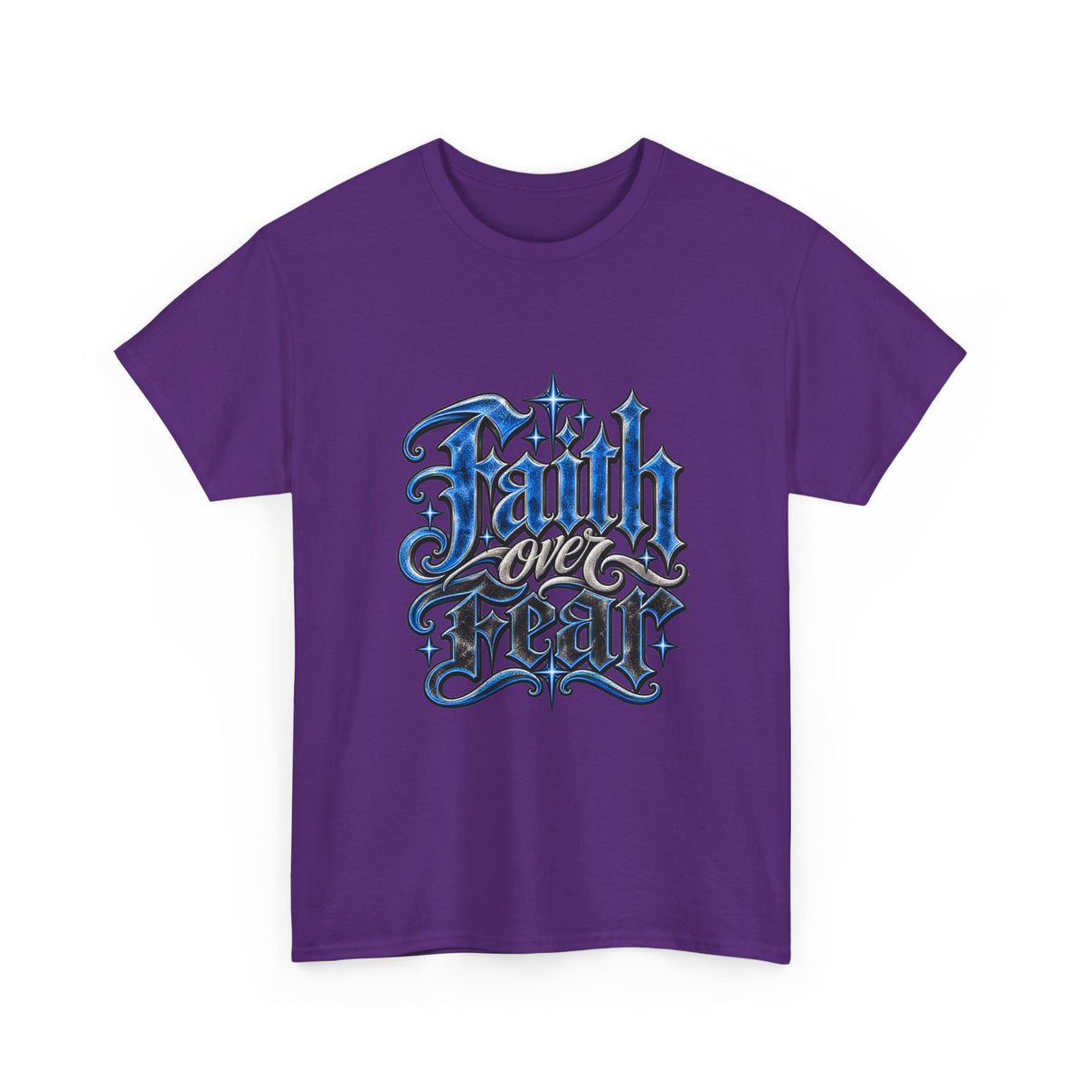 Faith Over Fear T-Shirt — Gothic Script Inspirational Tee