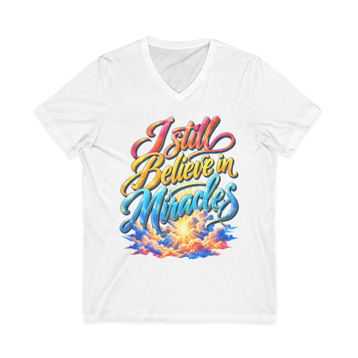 I Still Believe in Miracles Inspirational V-Neck T-Shirt