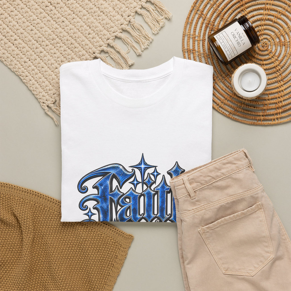 Faith Over Fear T-Shirt — Gothic Script Inspirational Tee