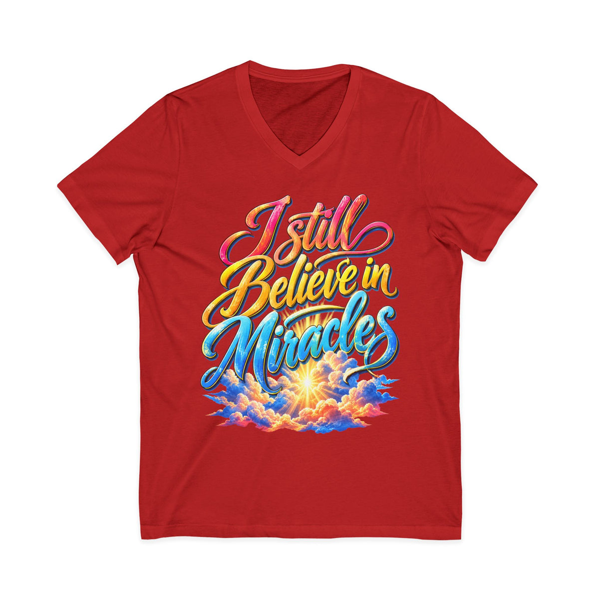 I Still Believe in Miracles Inspirational V-Neck T-Shirt