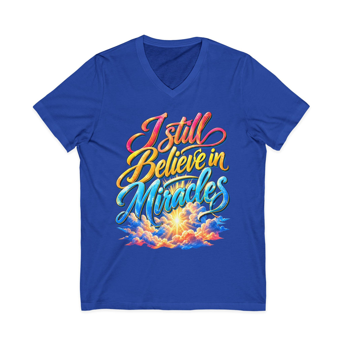 I Still Believe in Miracles Inspirational V-Neck T-Shirt