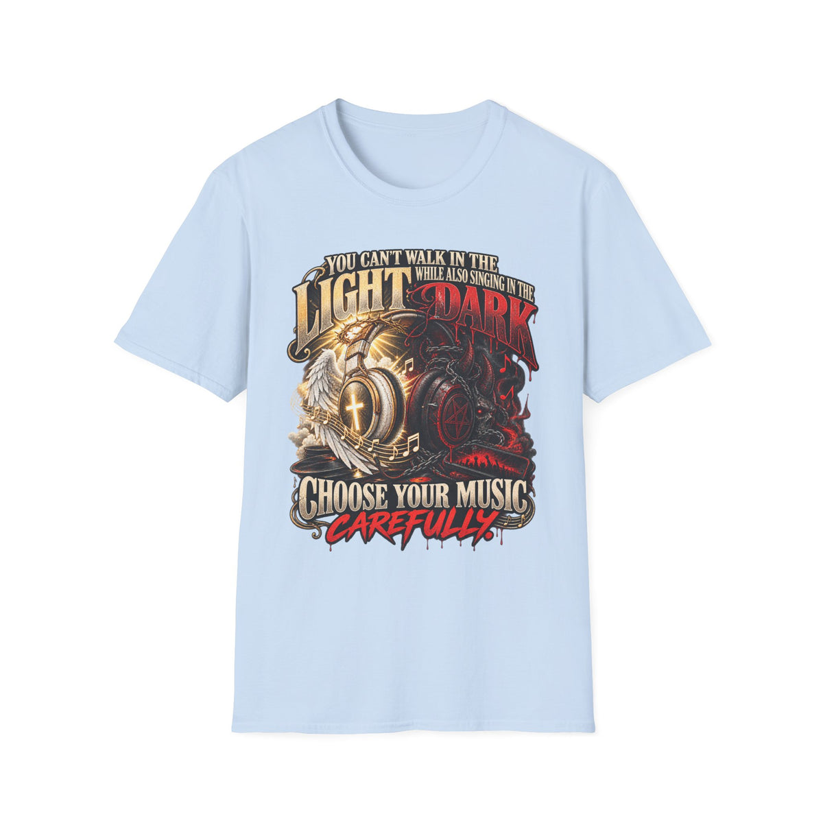 Choose Your Music Carefully Light vs Dark Graphic T-Shirt