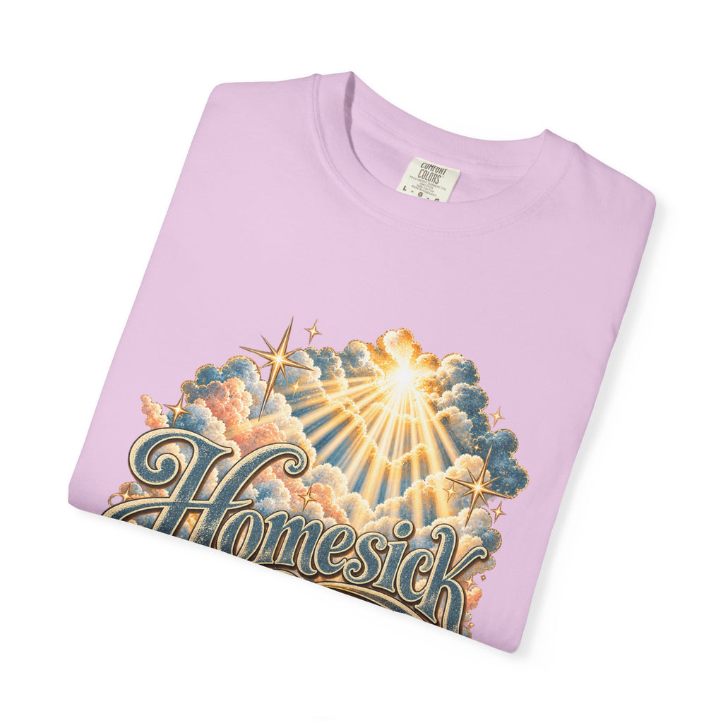 Homesick for Heaven T-Shirt — Vintage Sunburst Cloud Graphic
