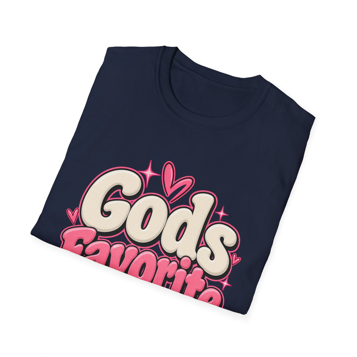 T-Shirt — "God's Favorite" Pink Heart Faith Graphic Tee