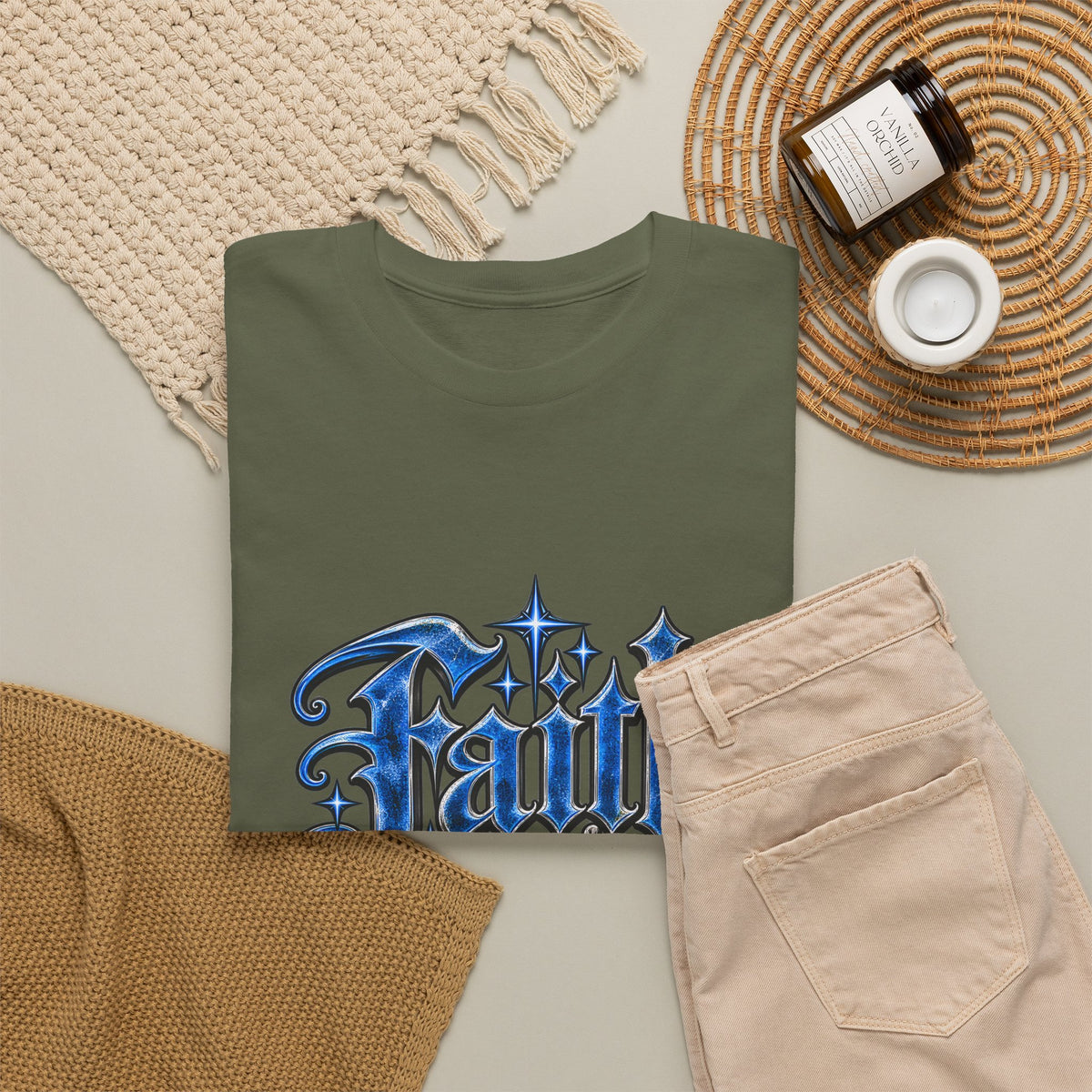 Faith Over Fear T-Shirt — Gothic Script Inspirational Tee