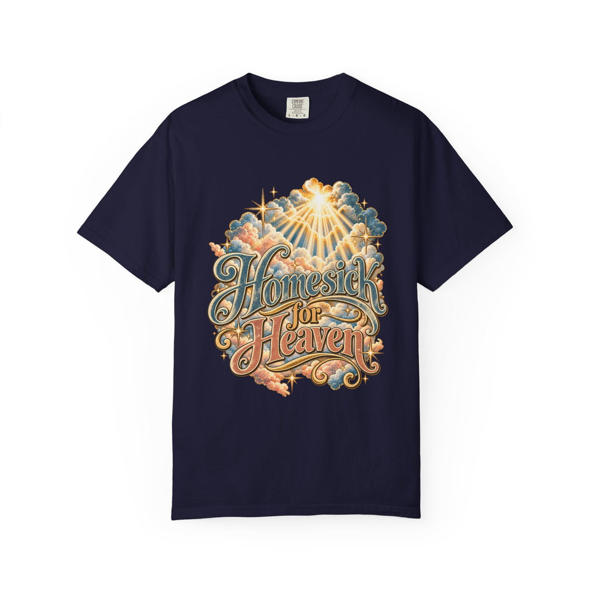 Homesick for Heaven T-Shirt — Vintage Sunburst Cloud Graphic