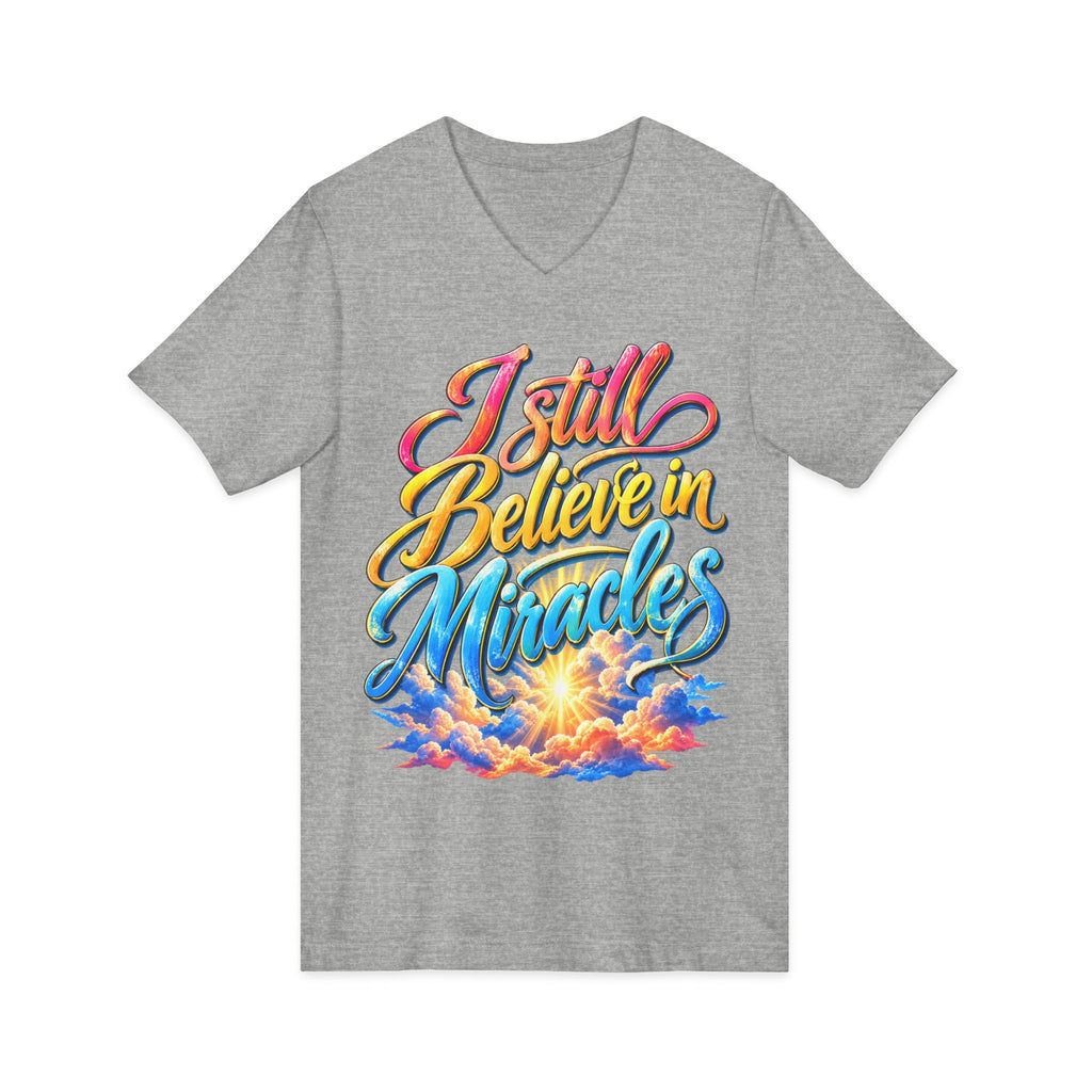I Still Believe in Miracles Inspirational V-Neck T-Shirt