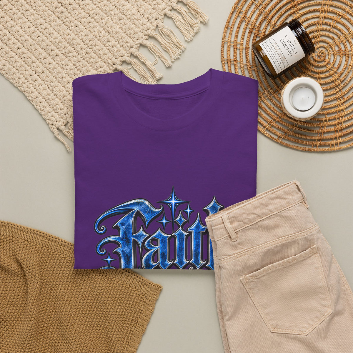 Faith Over Fear T-Shirt — Gothic Script Inspirational Tee