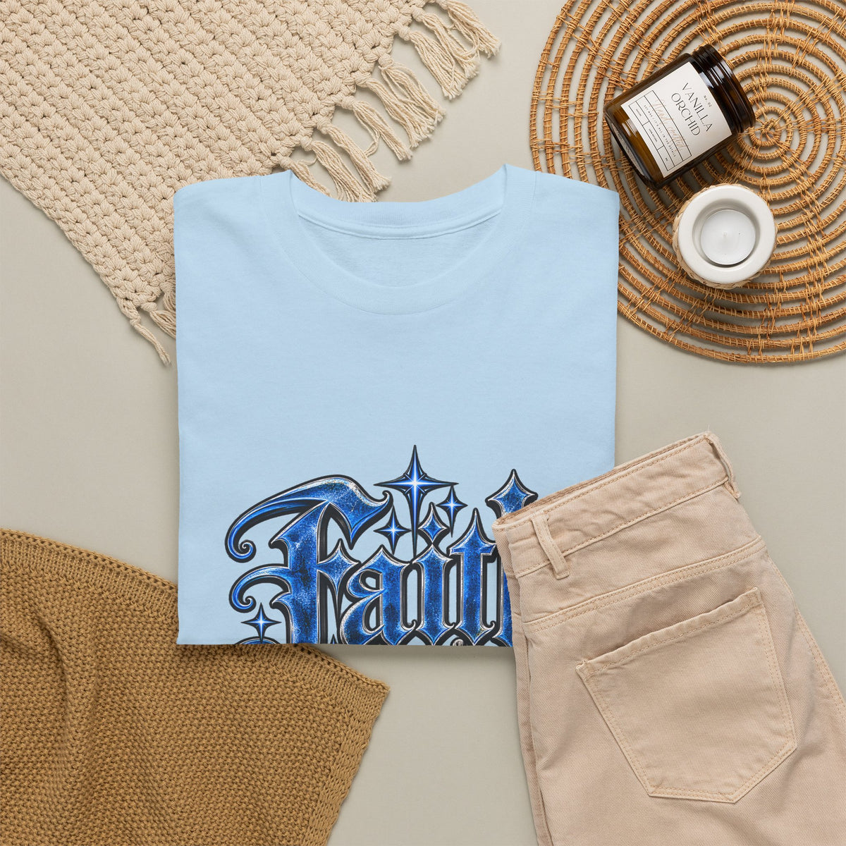 Faith Over Fear T-Shirt — Gothic Script Inspirational Tee