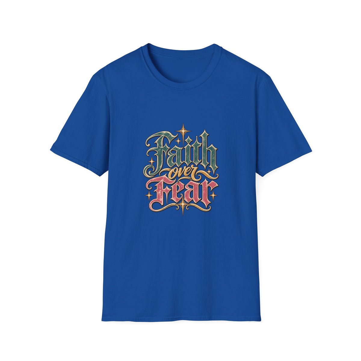 Faith Over Fear T-Shirt — Retro Script Inspirational Christian Tee