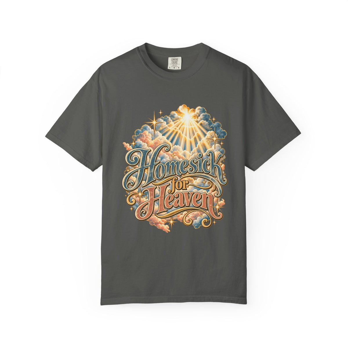 Homesick for Heaven T-Shirt — Vintage Sunburst Cloud Graphic
