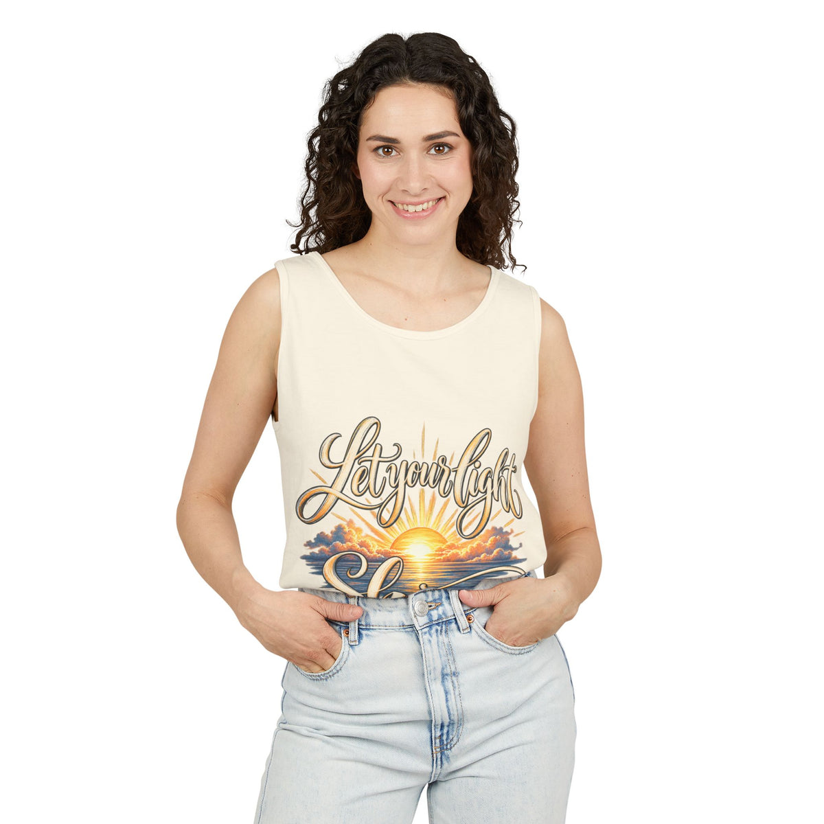 Let Your Light Shine Inspirational Sunset Tank Top