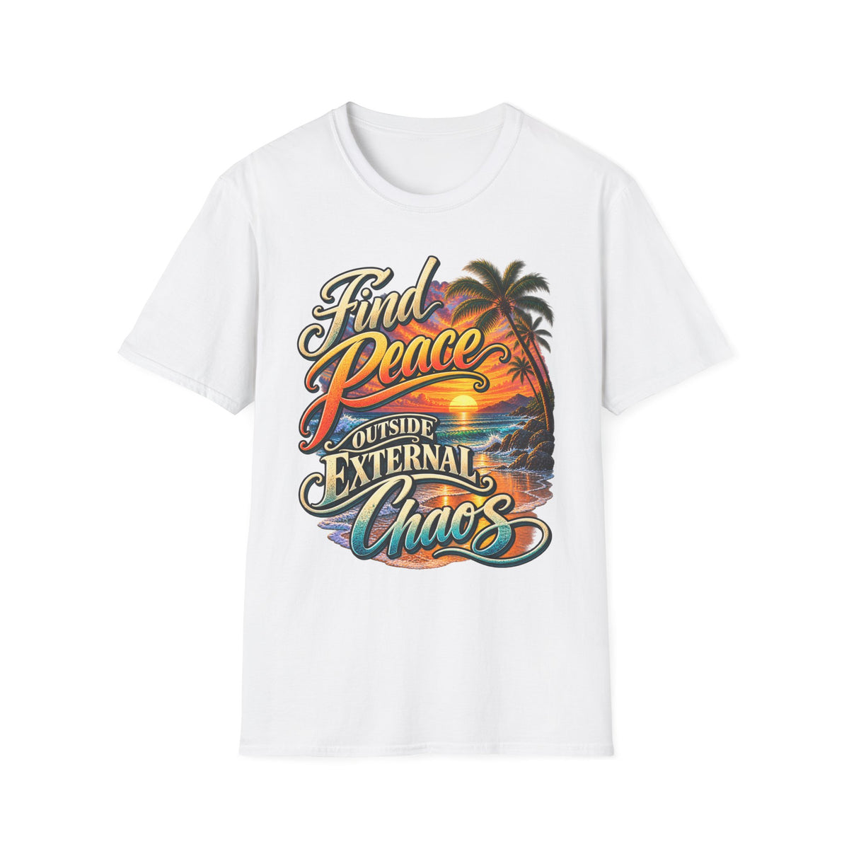Find Peace Outside External Chaos Sunset T-Shirt