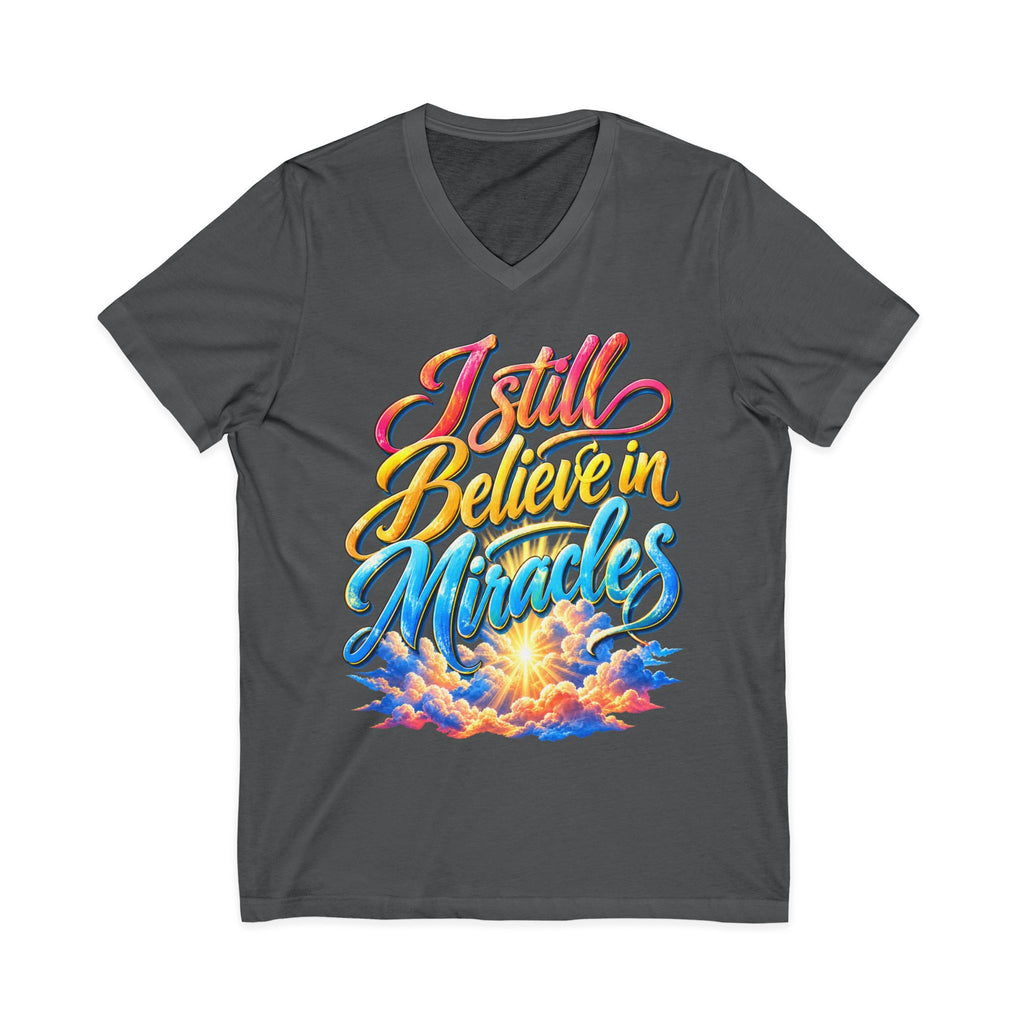 I Still Believe in Miracles Inspirational V-Neck T-Shirt
