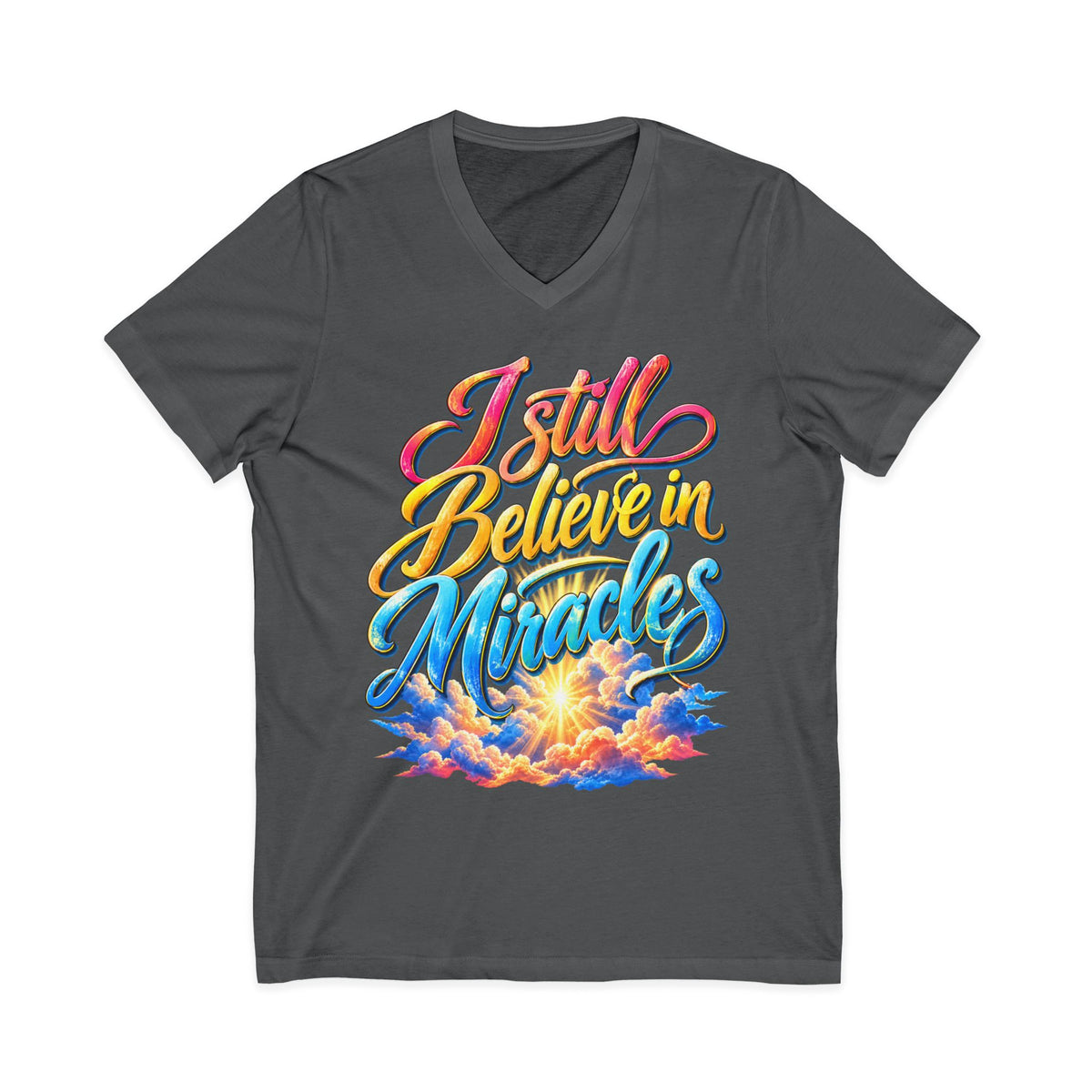 I Still Believe in Miracles Inspirational V-Neck T-Shirt