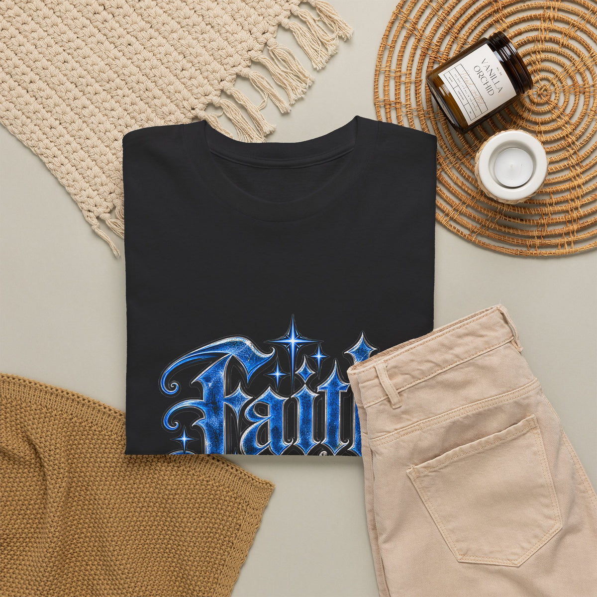 Faith Over Fear T-Shirt — Gothic Script Inspirational Tee