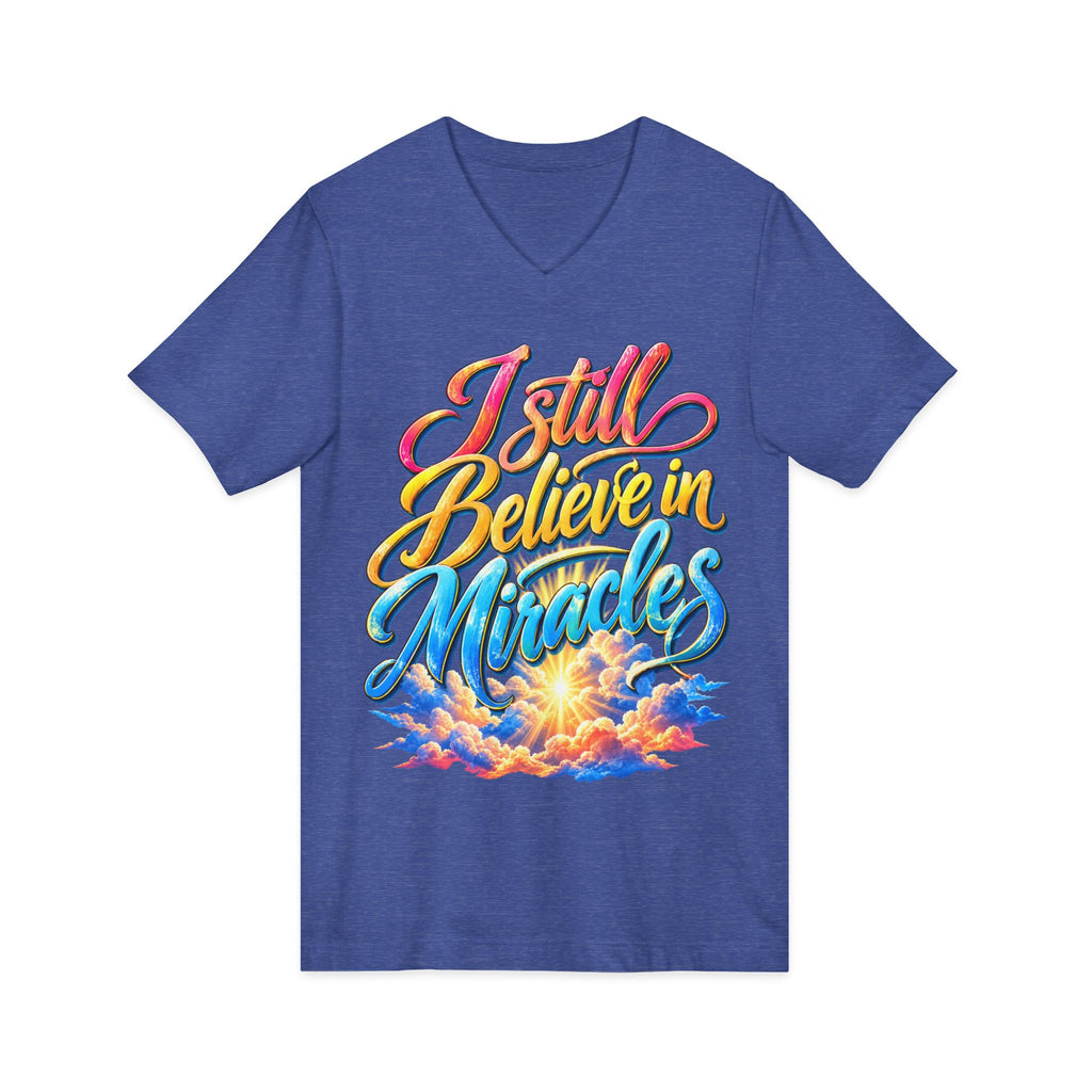 I Still Believe in Miracles Inspirational V-Neck T-Shirt