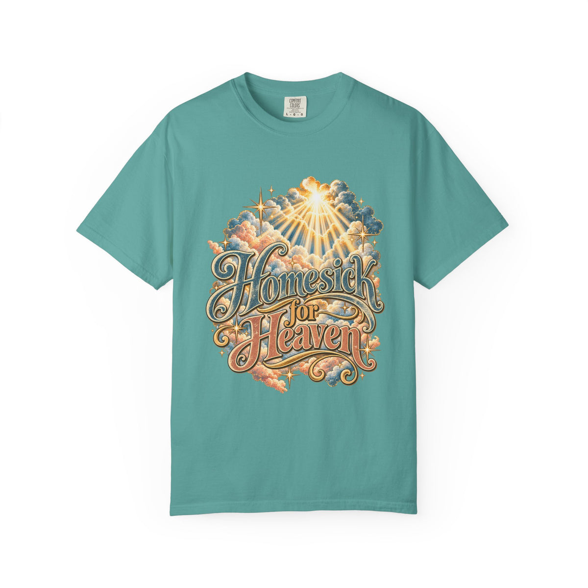 Homesick for Heaven T-Shirt — Vintage Sunburst Cloud Graphic