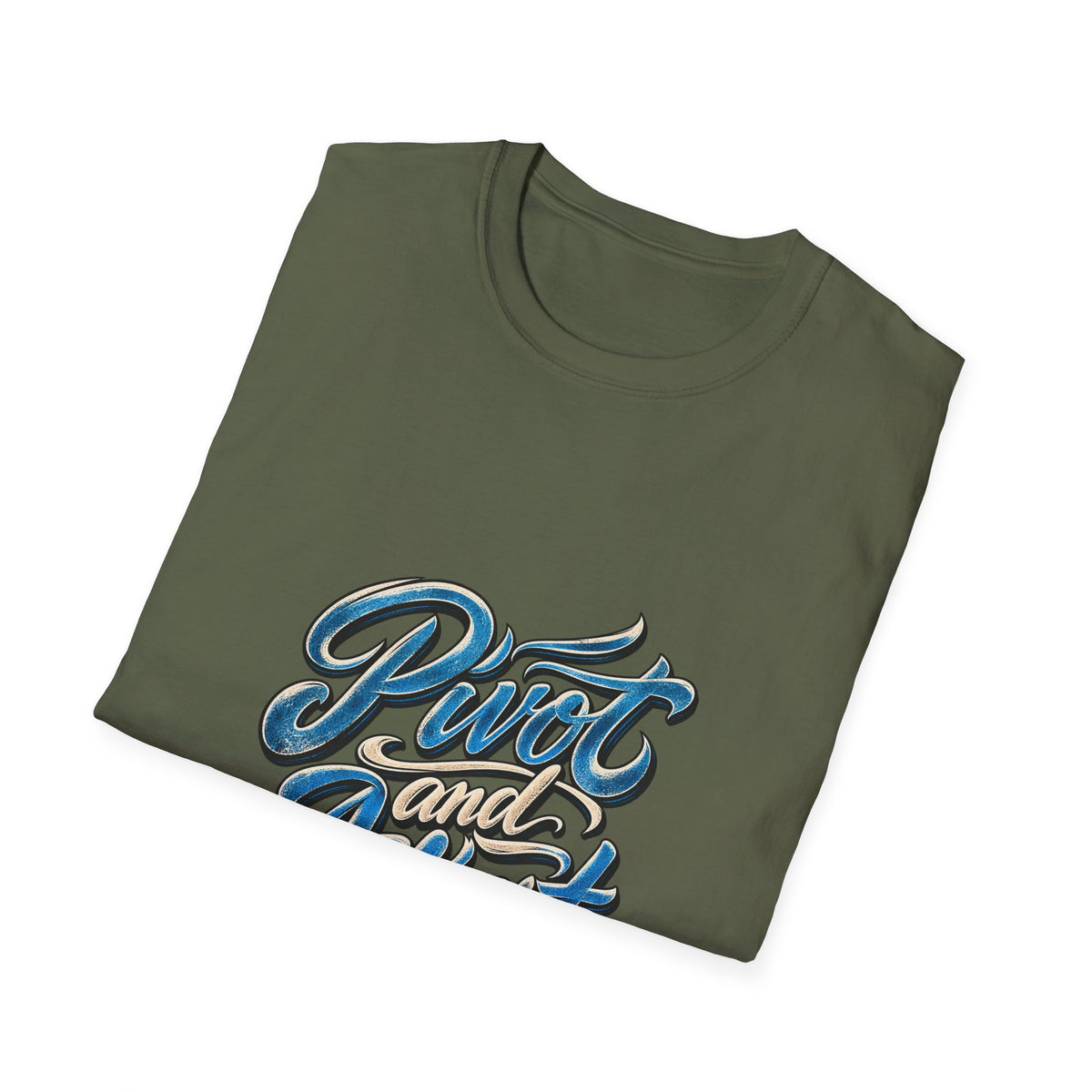 T-Shirt — "Pivot and Adjust" Retro Script Graphic Tee
