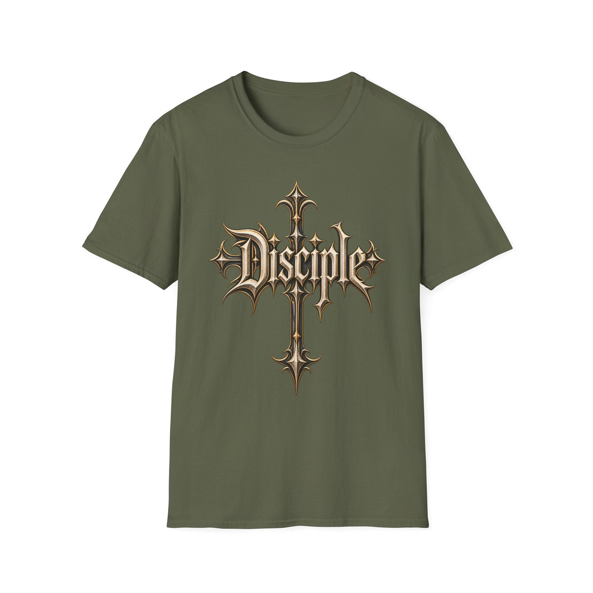Disciple Cross T‑Shirt — Gothic Metal Religious Graphic Tee