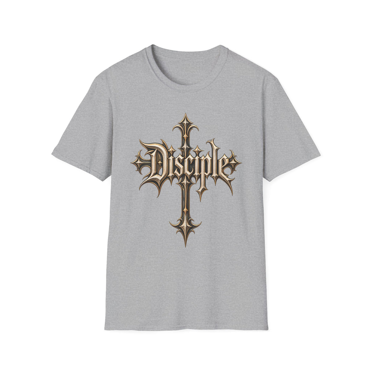 Disciple Cross T‑Shirt — Gothic Metal Religious Graphic Tee