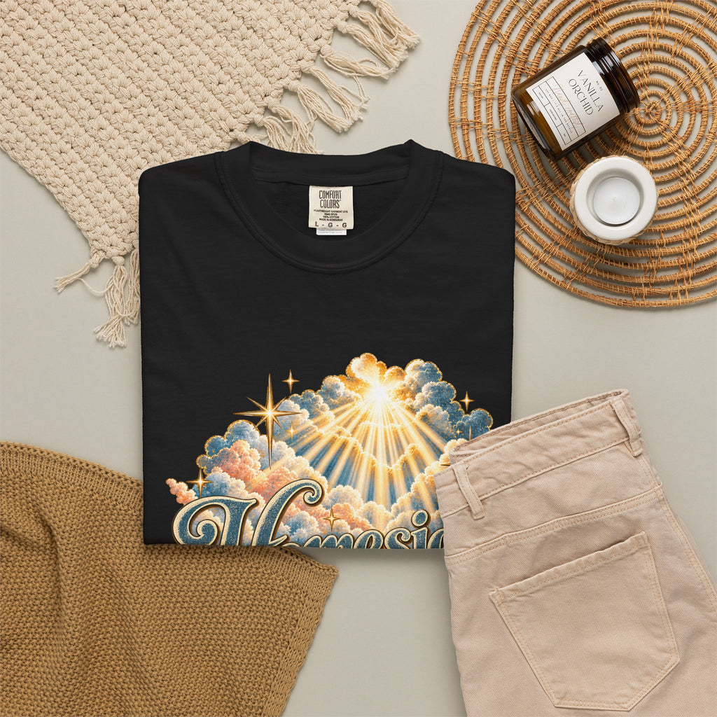 Homesick for Heaven T-Shirt — Vintage Sunburst Cloud Graphic