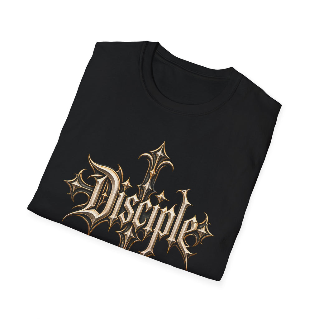 Disciple Cross T‑Shirt — Gothic Metal Religious Graphic Tee