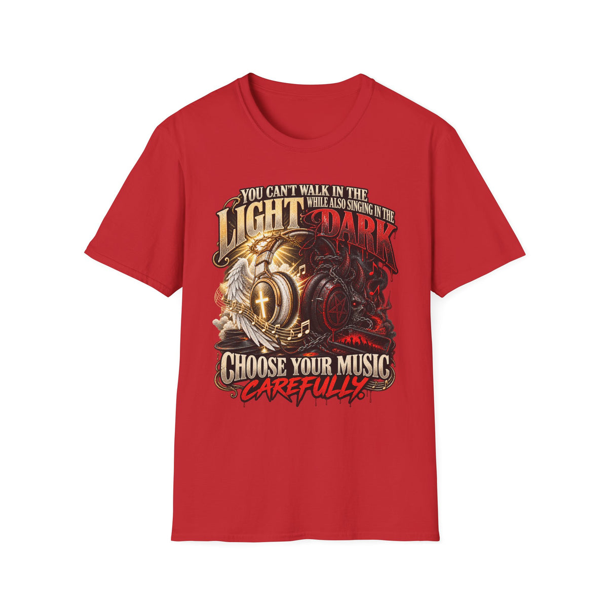 Choose Your Music Carefully Light vs Dark Graphic T-Shirt