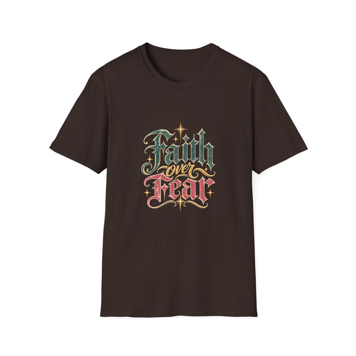 Faith Over Fear T-Shirt — Retro Script Inspirational Christian Tee