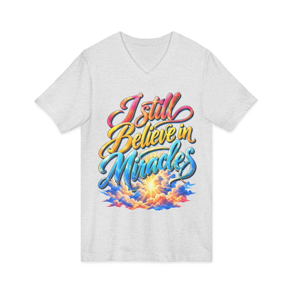 I Still Believe in Miracles Inspirational V-Neck T-Shirt