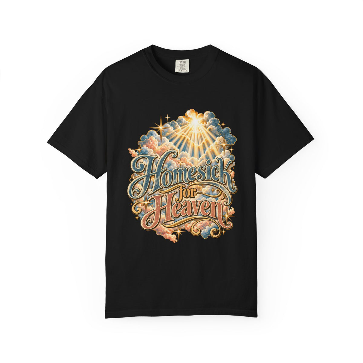 Homesick for Heaven T-Shirt — Vintage Sunburst Cloud Graphic