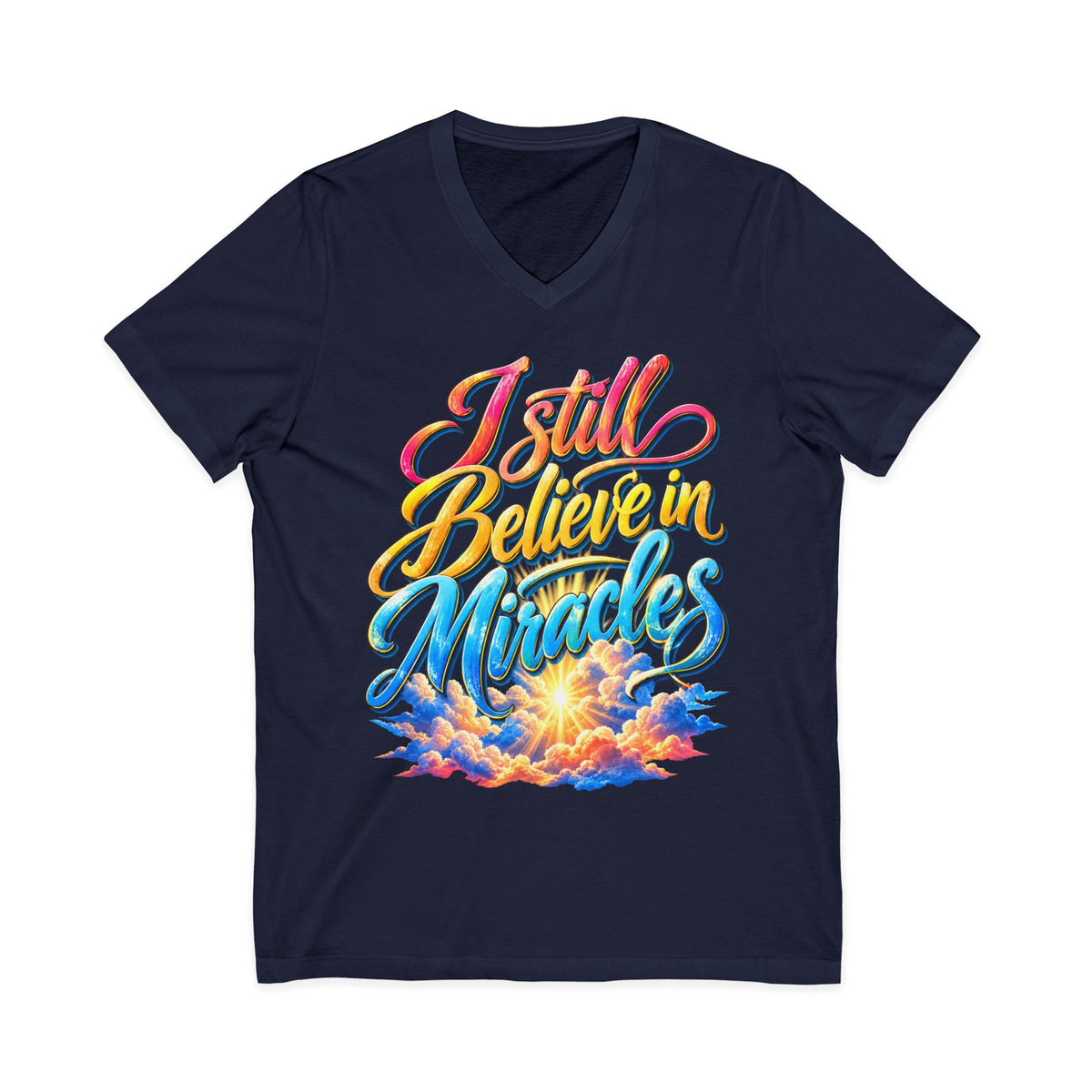 I Still Believe in Miracles Inspirational V-Neck T-Shirt