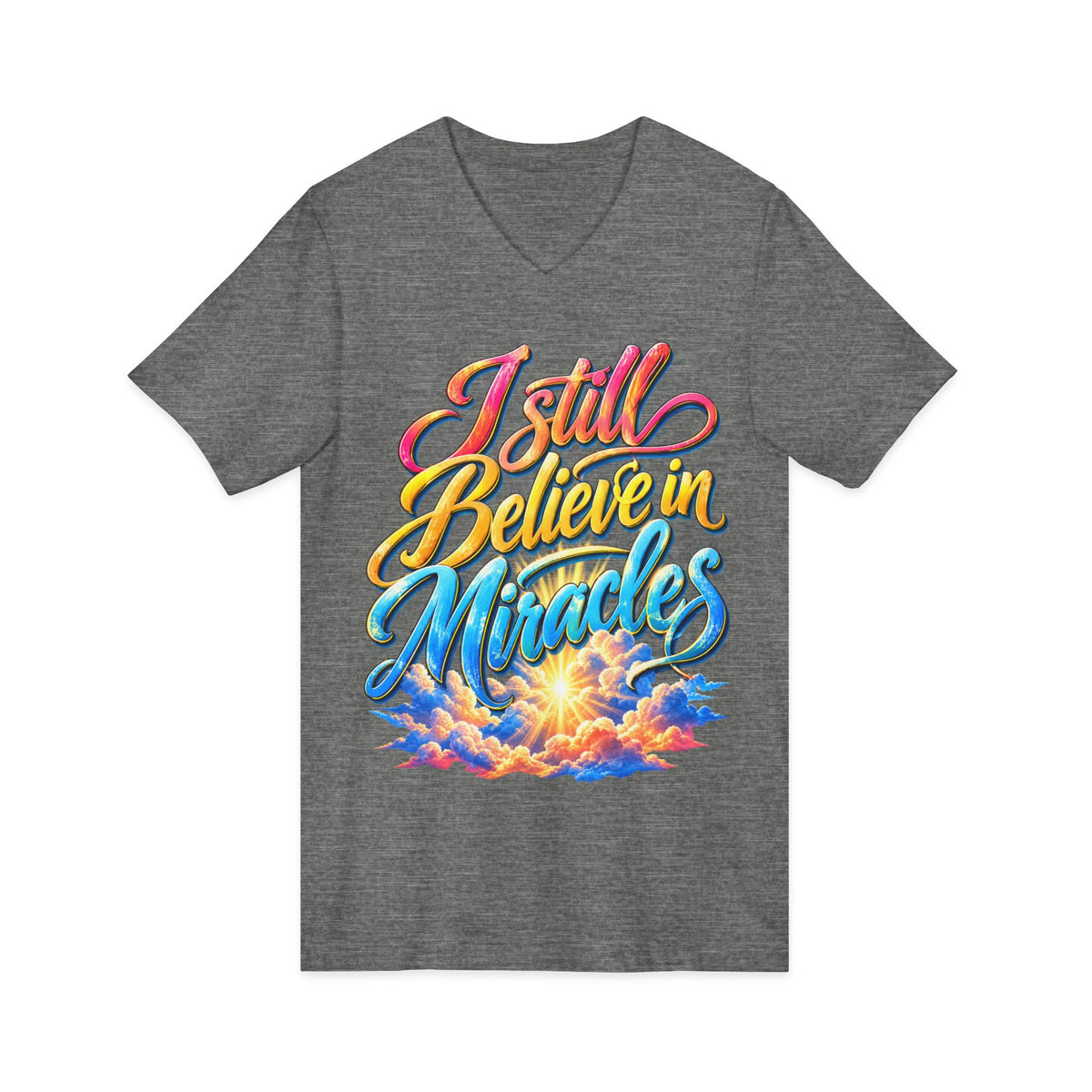 I Still Believe in Miracles Inspirational V-Neck T-Shirt